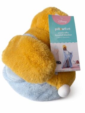 Disney Cinderella Hooded Blanket in Yellow and Light Blue